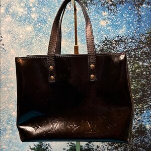 Louis Vuitton Black Vernis Lead PM Tote Handbag Vintage